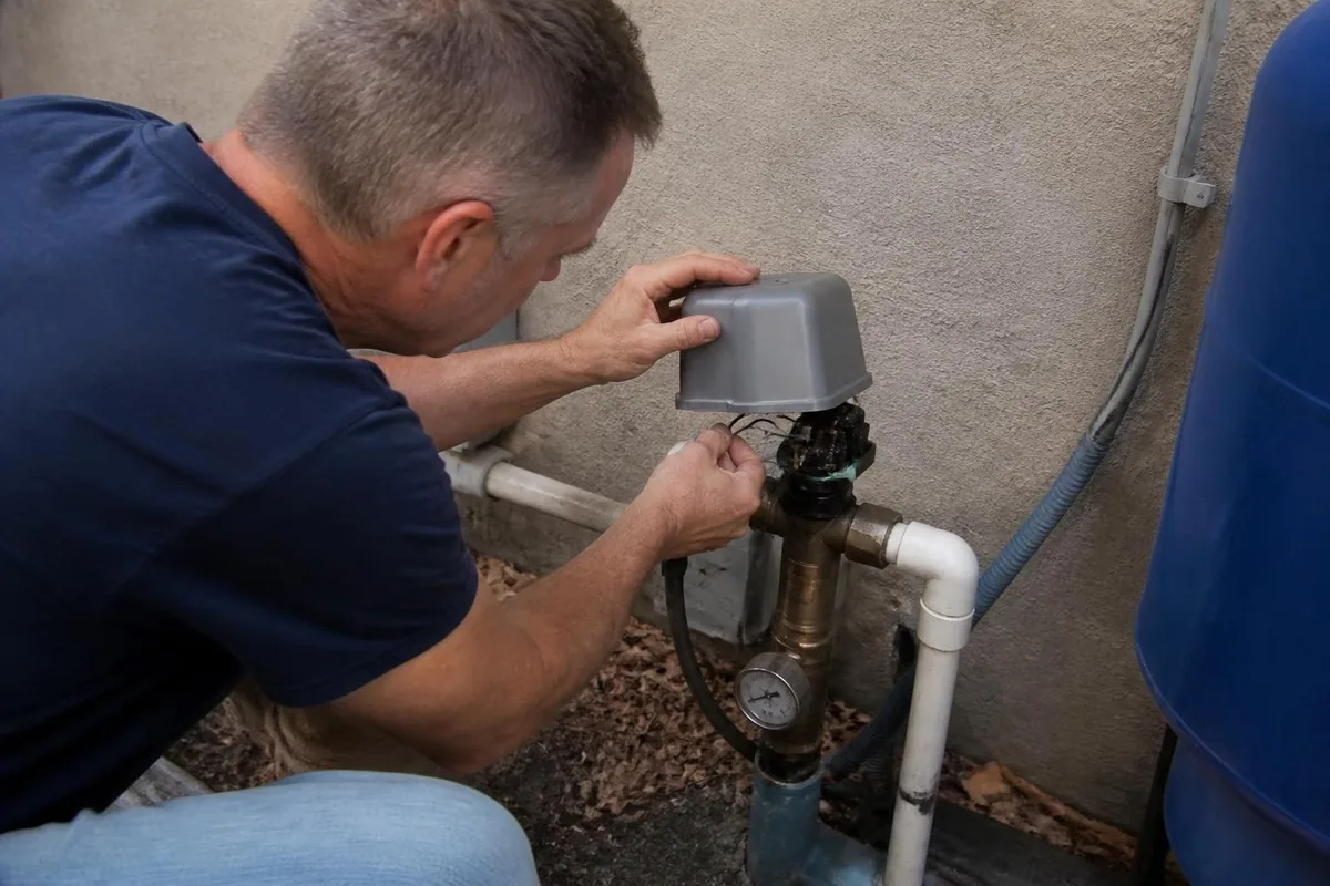 Plumber replacing a well pressure switch, well pump repair in Winston-Salem, NC